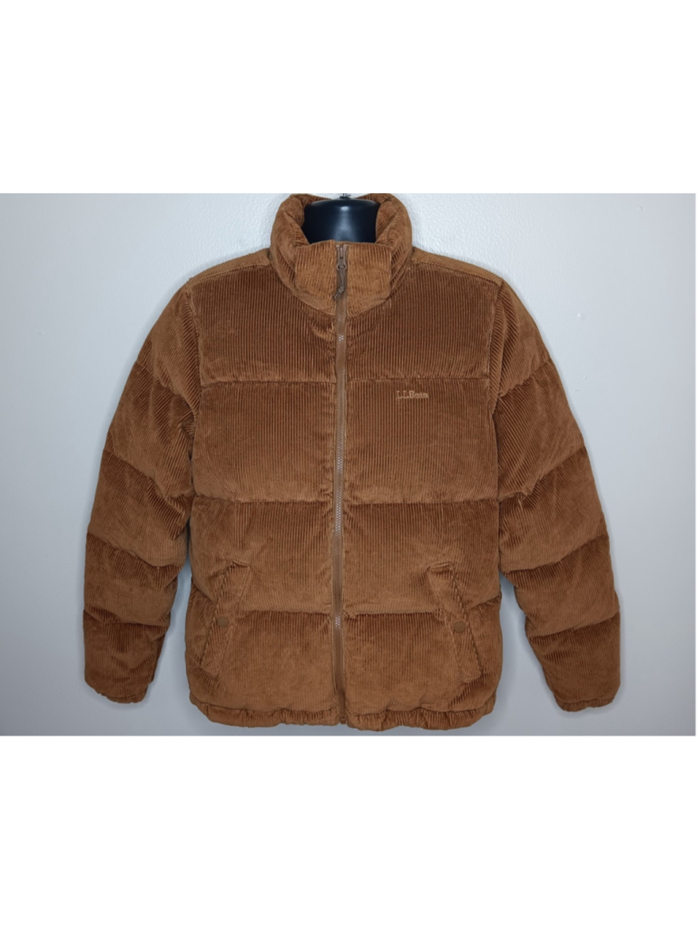 LL Bean Mountain Classic Men's Small Down Puffer Jacket Brown Corduroy